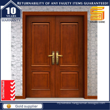 Exterior Double Panel Design Solid Wood Veneer Wooden Door